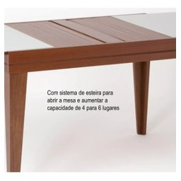 Mesa de Jantar Extensível 1.20 a 1.80 com Vidro Pés Madeira Gênova:imbuia/preto - 6