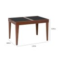 Ver imagem 2 de Mesa de Jantar Extensível 1.20 a 1.80 com Vidro Pés Madeira Gênova:imbuia/preto