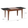 Mesa de Jantar Extensível 1.20 a 1.80 com Vidro Pés Madeira Gênova:imbuia/preto - 4