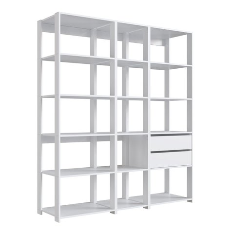 Closet Estante 3 Torres 2 Gavetas 160cm Branco Kit405090