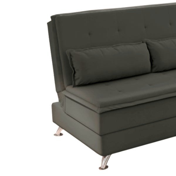 Sofá Cama Dom (L: 1,90M) Reclinável para Casal Suede Liso Chumbo - 7