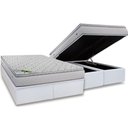 Ver imagem 1 de Conjunto Box Baú Queen: Colchão Espuma Luckspuma Masterpocket Luck Spring + Base Crc Courano White