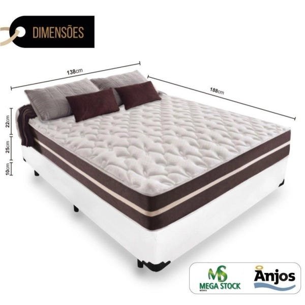 Cama Box Casal + Colchão de Molas - Anjos - Classic Superlastic 138cm - Branco - 2