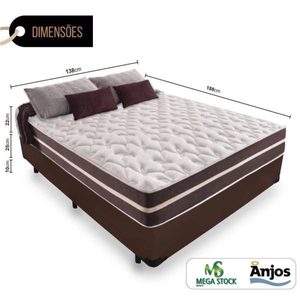 Cama Box Casal + Colchão de Molas - Anjos - Classic Superlastic 138cm - Marrom - 2