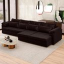 Ver imagem 6 de Sofá Retrátil 5 Lugares para Sala 414cm Dijon Couro Bordô S07 - Mpozenato