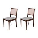 Ver imagem 4 de Conjunto com 2 Cadeiras de Jantar Estofada Suellen em Madeira e Mdf Castanho Linho Cinza Prata