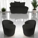 Ver imagem 1 de Kit Namoradeira + 2 Poltronas Yara Orgânica Veludo Preto