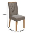 Ver imagem 3 de Conjunto 06 Cadeiras Estofadas Apogeu Móveis Lopas Amêndoa Clean/Suede Animale Bege