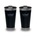 Ver imagem 1 de Dois Copos Térmico Polishop Ichef com Tampa Smart Cup 600 ml | Preto