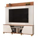 Ver imagem 1 de Estante Home Theater para Tv até 70 Polegadas 1,82m 2 Portas Duna Off White/madeirado
