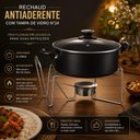 Ver imagem 3 de Rechaud 5 Litros Completo Kit Panela Antiaderente 5L Fogareiro Caldo Sopas Suporte Tampa de Vidro Pr