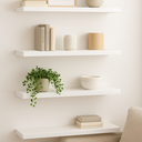 Ver imagem 2 de 3 Prateleiras Mdf 25x10 + Suporte Flutuante Organizadora Decoração Sala Quarto Banheiro Branco