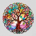 Ver imagem 5 de Mandala em Madeira, Impressão Uv - Árvore da Vida Colorida