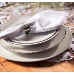 Aparelho de Jantar e Chá Oxford Flamingo Diamond 30 Peças - Branco - Liso - 2