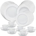Ver imagem 1 de Aparelho de Jantar e Chá Oxford Flamingo Diamond 30 Peças - Branco - Liso