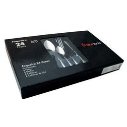Faqueiro Euro Com 24 Peças Presente Aniversário Casamento - Preto - 5
