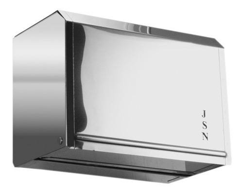 Porta Papel Toalha Inox Toalheiro Folhas Inter Folhadas M1i:Prateado - 3