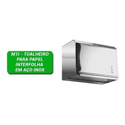 Porta Papel Toalha Inox Toalheiro Folhas Inter Folhadas M1i:Prateado - 4