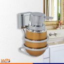 Ver imagem 2 de Suporte Para Saboneteira Liquida Algodão Cromado Fixação por Ventosa