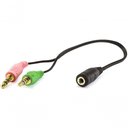 Ver imagem 1 de Cabo Adaptador P2 (fêmea) para Fone e Microfone (macho) Cabo P2