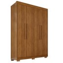 Ver imagem 2 de Guarda-Roupa com Pés 4 Portas 3 Gavetas 100% MDF Veneza Marrom/Cinamomo