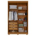 Ver imagem 4 de Guarda-Roupa com Pés 4 Portas 3 Gavetas 100% MDF Veneza Marrom/Cinamomo