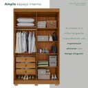 Ver imagem 6 de Guarda-Roupa com Pés 4 Portas 3 Gavetas 100% MDF Veneza Marrom/Cinamomo