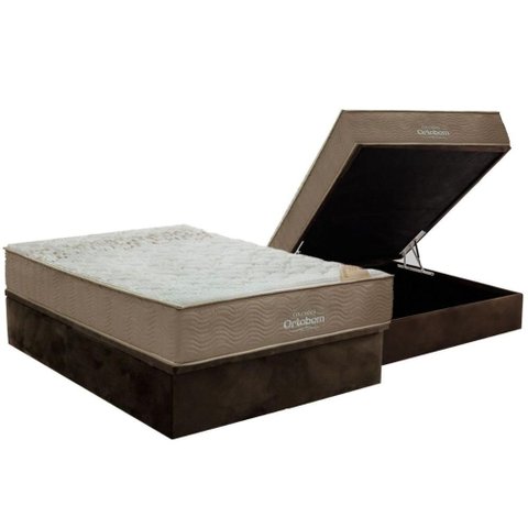 Cama Box Baú Crc Casal +Colchão D33 Viscomemory Ortobom 138