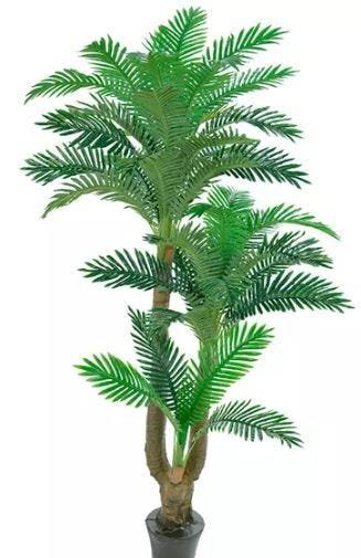 Planta Árvore Artificial Palmeira Real Toque Verde 2 Tons 1,8m