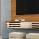 Ver imagem 3 de Bancada Suspensa Frizz Sublime Tvs até 55” Naturale Off White 281130 Madetec