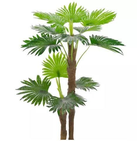Planta Artificial Árvore Palmeira Leque Palha Natural Verde 1,4M - 1