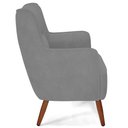 Ver imagem 7 de Poltrona Decorativa Fixa Pés de Madeira Isabella D02 Veludo Cinza B-317 - Lyam Decor