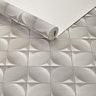 Papel de Parede Importado Lavável Textura Estofado Cinza 3d - 1