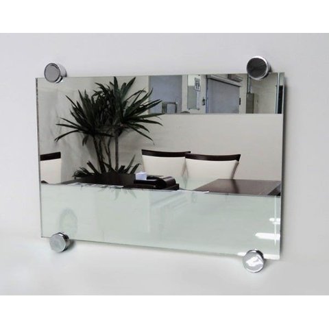 Espelho Lapidado Com Bisotê fixado com botões - 50x50cm