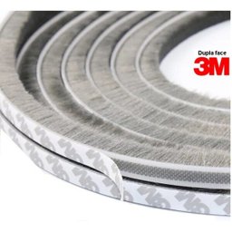 Escovinha Vedadora Adesiva 5x5mm - 10 Metros 3m - Cinza - 1