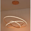 Ver imagem 2 de Pendente Led 3 Anéis 80cm Cobre Hall Sala Mesa Bancada Gourmet