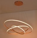 Ver imagem 2 de Pendente Led 3 Anéis 80cm Cobre Hall Sala Mesa Bancada Gourmet
