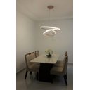 Ver imagem 3 de Pendente Led 3 Anéis 80cm Cobre Hall Sala Mesa Bancada Gourmet