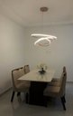 Ver imagem 3 de Pendente Led 3 Anéis 80cm Cobre Hall Sala Mesa Bancada Gourmet