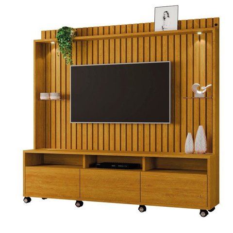 Home Theater para TV até 60 Polegadas 190cm 4 Portas Absoluto MDP Naturale Sala