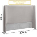 Ver imagem 4 de Cabeceira Estofada Montreal 205cm para Cama Box King Size Bouclê Cinza Claro
