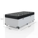 Ver imagem 4 de Cama Box Baú Solteiro 88 Sintético Branco com Colchão de Espuma D20 - Tampo Preto 12cm