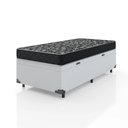 Ver imagem 3 de Cama Box Baú Solteiro 88 Sintético Branco com Colchão de Espuma D20 - Tampo Preto 12cm