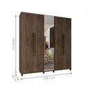Ver imagem 2 de Guarda Roupa Casal Solis 5 Portas de Bater 3 Gavetas com Espelho Freijó RV Móveis