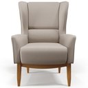 Ver imagem 5 de Kit Poltrona Decorativa Milena D02 com Puff Viseo Linho Bege C-107 - Lyam Decor