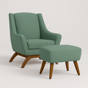 Ver imagem 3 de Poltrona Dekorien Juliet Premium Linho Verde Salvia com Puff