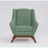 Poltrona Dekorien Juliet Premium Linho Verde Salvia com Puff - 5