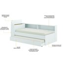 Ver imagem 3 de Bicama com Prateleira e Baú para Colchão 190cmx80cm Branca
