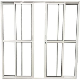 Porta de Aluminio Sacada 4 Folhas com Fechadura Linha Premium:2,10 X 1,50/branco - 1