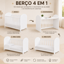 Ver imagem 4 de Berço Peroba Smim Americano Cor Branco com Rodízios Infantil